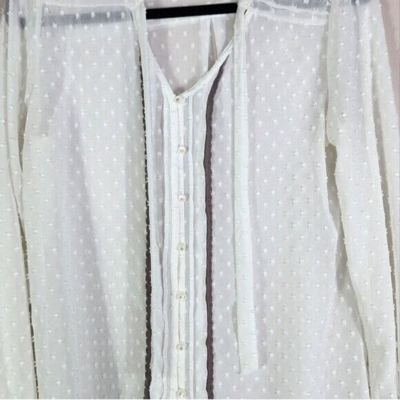 Matilda Jane Friends Forever Renae Long Sleeve See Through Button Down Top M - Picture 3 of 8
